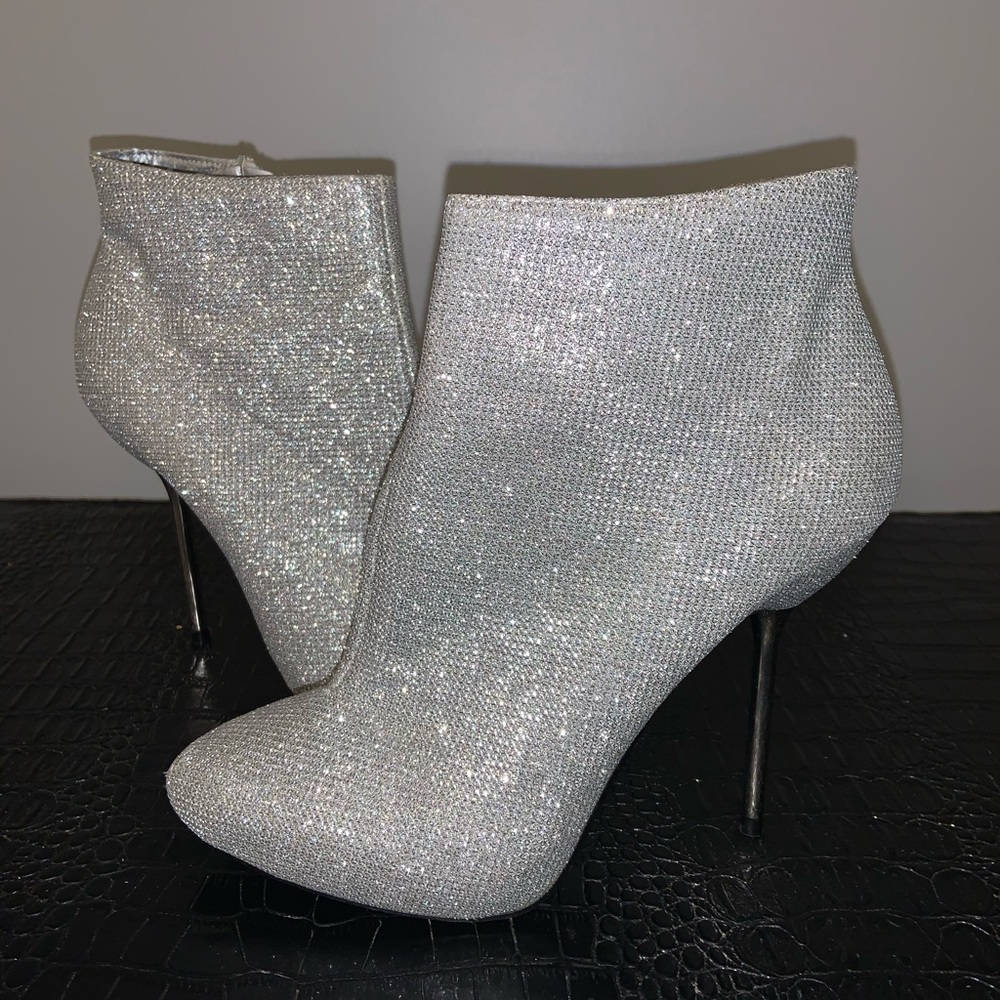 Silver Ankle Boots